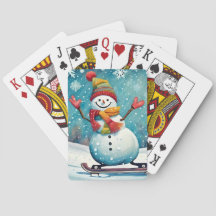 Snowboard Snowman - Jugando cartas