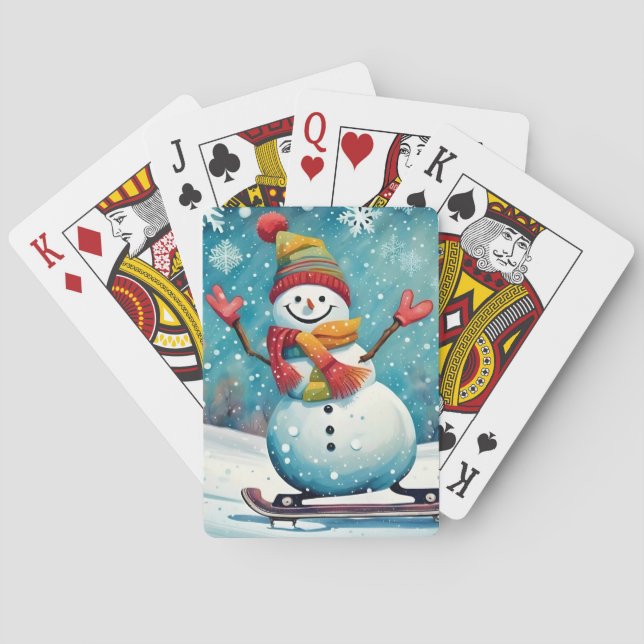Snowboard Snowman - Jugando cartas (Reverso)