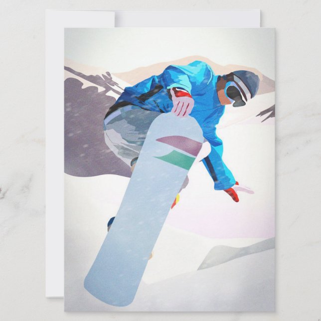Snowboard Winter Sport_ Flat Card (Anverso)