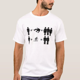 Snowboarder contra la camiseta del blanco del