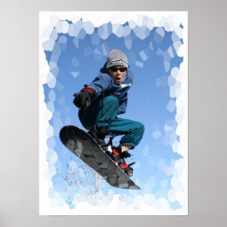 Snowboarder en la impresión SNow