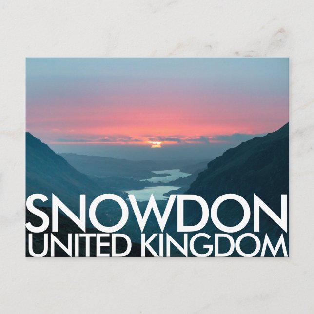 Snowdon, Caernarfon, postal del Reino Unido (Anverso)