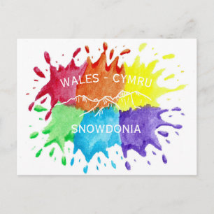 Snowdonia, salpicaduras de pintura Tarjeta postal
