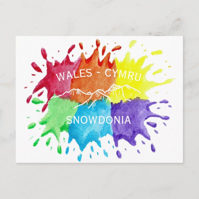 Snowdonia, salpicaduras de pintura Tarjeta postal (Anverso)