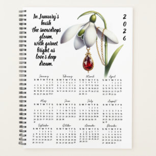 Snowdrop & Garnet Enero Verso – Planificador 2026
