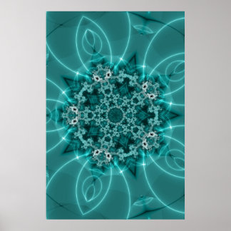 Snowflake | Arte fractal azul y blanco