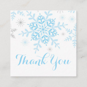 Snowflake Baby Boy Shower Favor Etiqueta Azul Plat