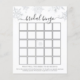 Snowflake Bridal Shower Bingo Tarjeta de juego