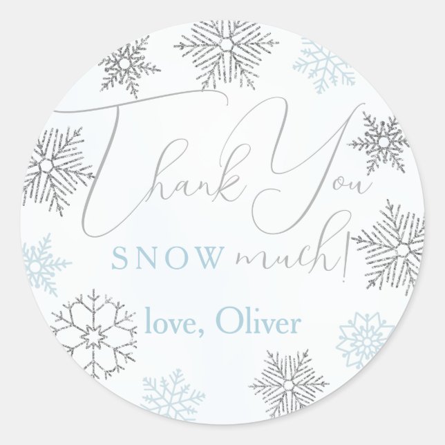 Snowflake Gracias Nieve Mucho Sello De Favor Circu (Anverso)