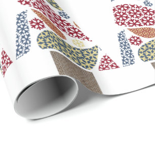 Snowflake Llanta árboles Navidades envolver papel