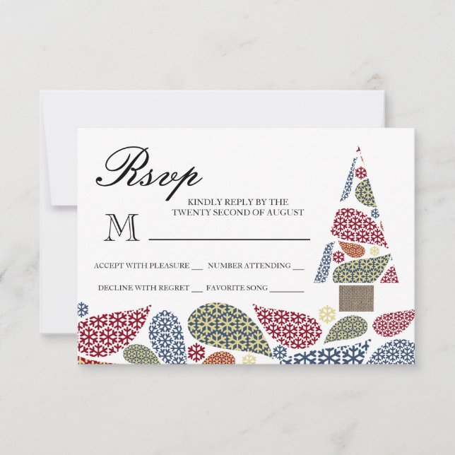 Snowflake Teardrop Tree RSVP (Anverso)