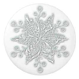 Snowflake Winter Decoración Moderna Pomo de Cerámi