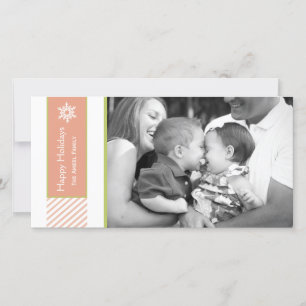 Snowflake y Rayas    Tarjetas de Fotos Navideñas