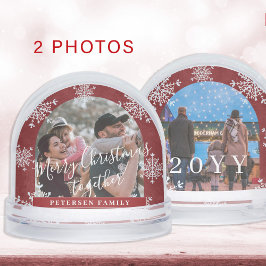 Snowflakes 2 arch foto personalizada roja
