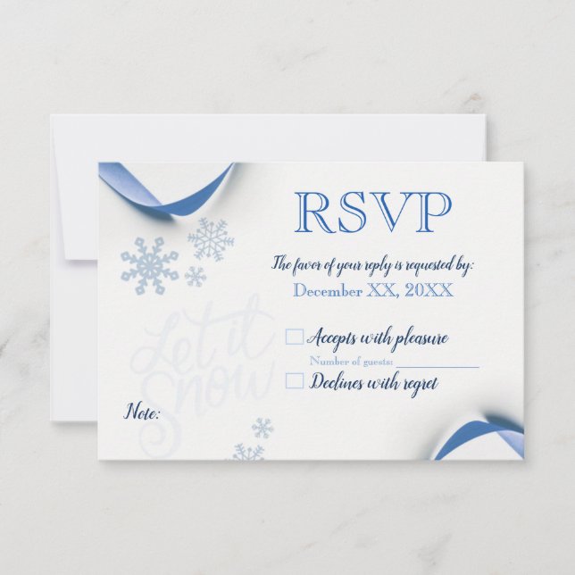 Snowflakes and Blue Ribbons RSVP (Anverso)