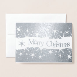 Snowflakes Blue Merry Christmas - Tarjeta de Relie