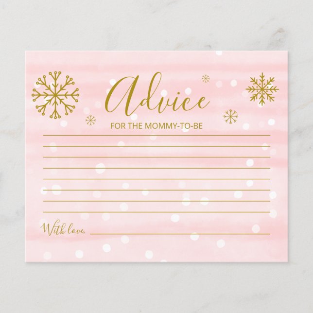 Snowflakes Budget Baby Girl Tarjetas de Consejos d (Anverso)