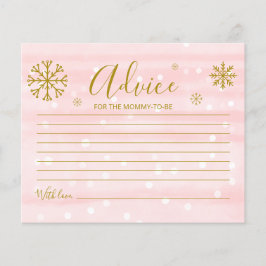 Snowflakes Budget Baby Girl Tarjetas de Consejos d