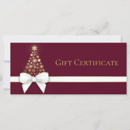 Snowflakes Christmas Tree Bow Violet Red Gift Card