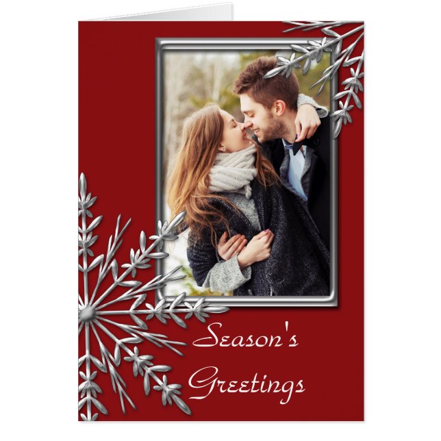 Snowflakes con tono de plata en saludos de tempora (Frente)