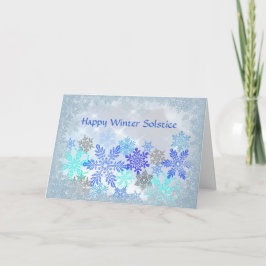 Snowflakes diseña una tarjeta de solsticio de invi