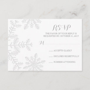 Snowflakes Elegant Winter Wedding RSVP