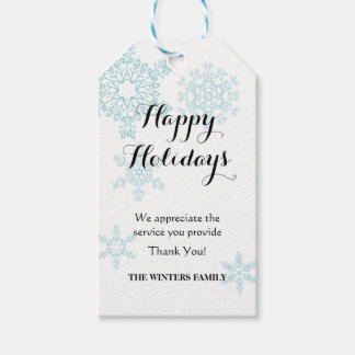 Snowflakes Etiqueta de regalo de vacaciones para l