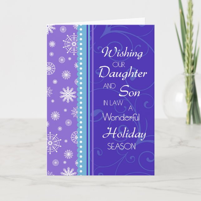 Snowflakes Happy Holidays Navidad Card (Anverso)