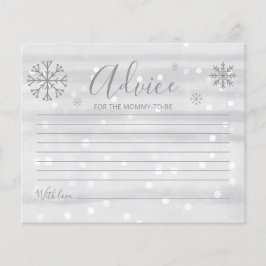 Snowflakes Presupuesto Gray Baby Shower Tarjetas d