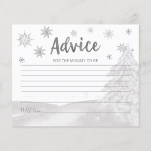 Snowflakes Presupuesto Gray Baby Shower Tarjetas d
