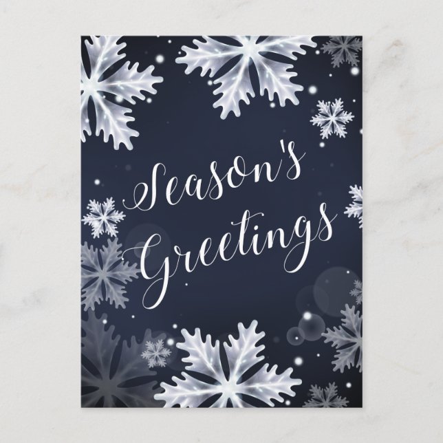 snowflakes seasons greetings Tarjetas de vacacione (Anverso)