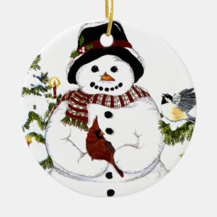 Snowlady y cardinal dulces, ornamento del