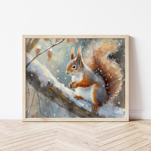 Snowley Winter Squirrel Arte Moderno (Subido por el creador)