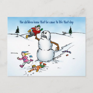 Snowman ataca a los niños con su divertida tarjeta