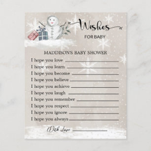 Snowman Baby Shower quiere tarjeta para bebé