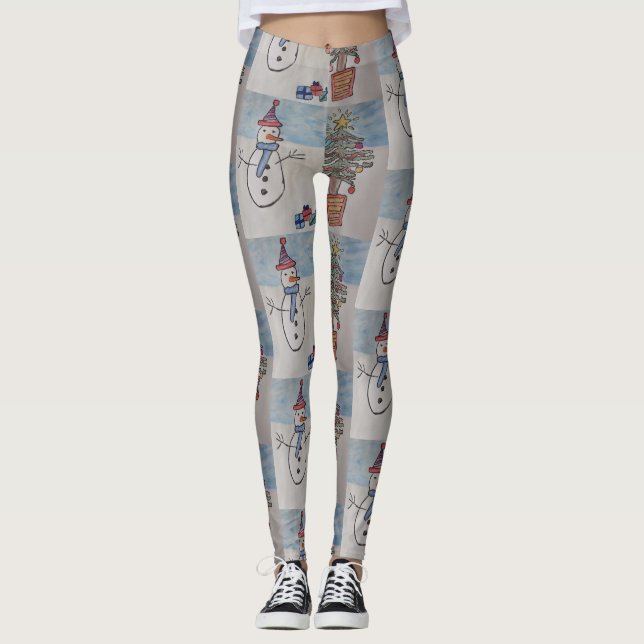 Snowman & Christmas Tree Leggings (Anverso)