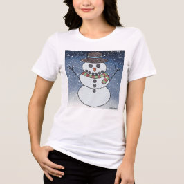 Snowman con BG (blanco) - Camisa Tri-Blend para mu