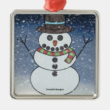 Snowman con BG - Ornamento Premium