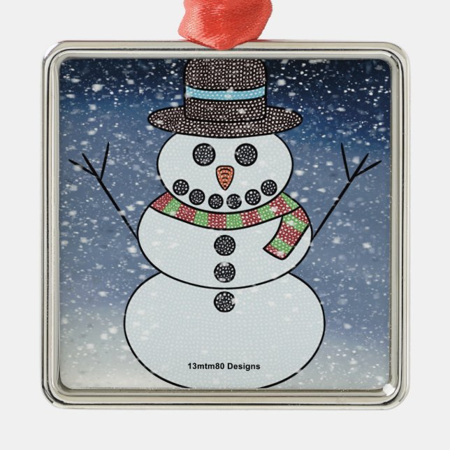 Snowman con BG - Ornamento Premium (Frente)
