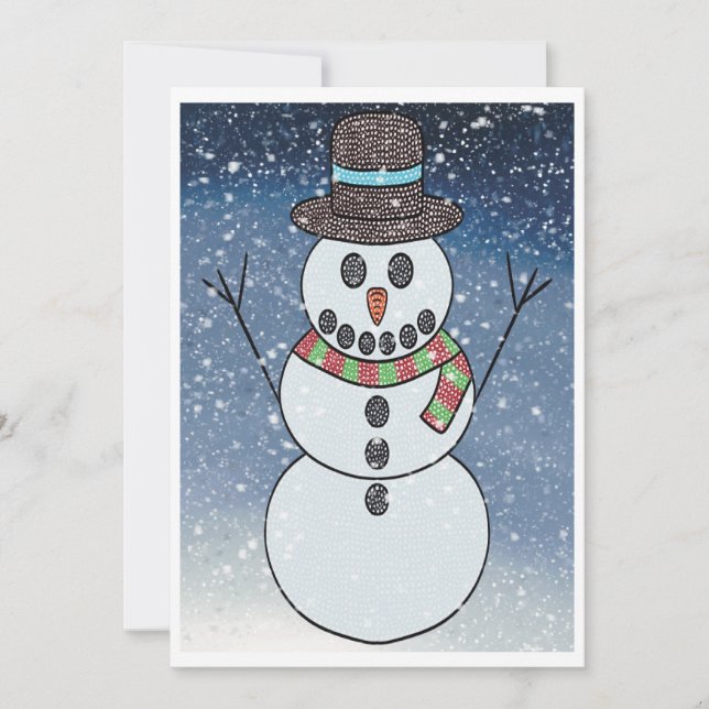 Snowman con BG - Tarjeta de felicitación (Anverso)