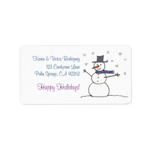 Snowman con pañuelo, etiquetas de dirección