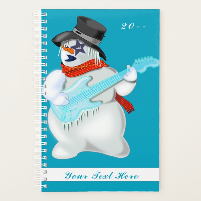 Snowman con planificador divertido de guitarra per (Anverso)