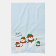 Snowman Cute Holiday Kitchen Toalla