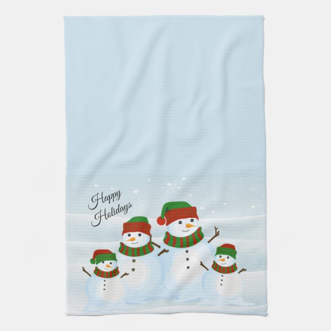 Snowman Cute Holiday Kitchen Toalla (Vertical)