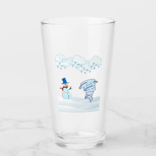 Snowman de invierno y viento
