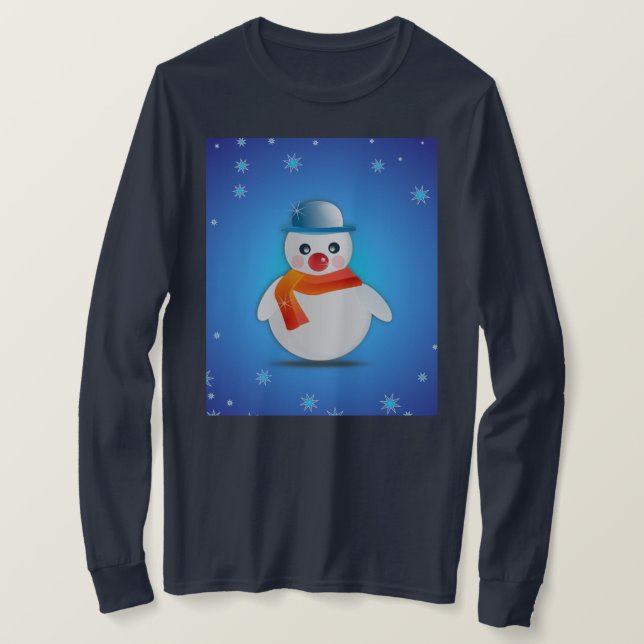 SNOWMAN EN Camiseta DE FONDO DE NOVEDAD (Anverso del diseño)
