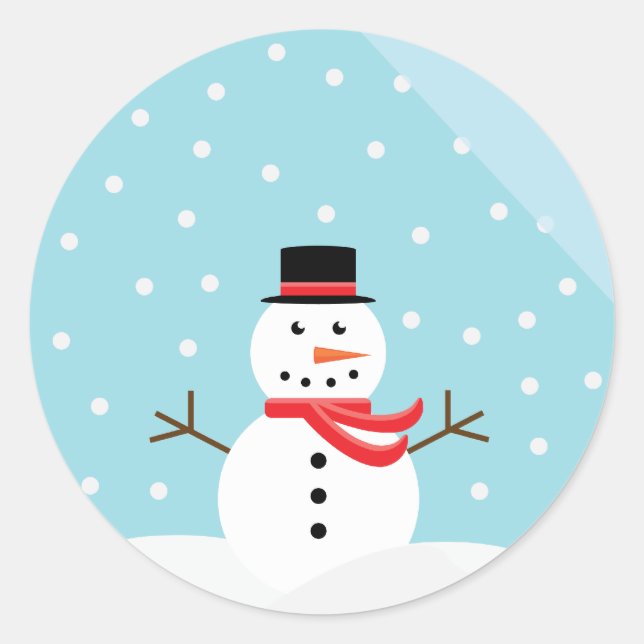 Snowman en un Pegatina del Globe de la Nieve (Anverso)