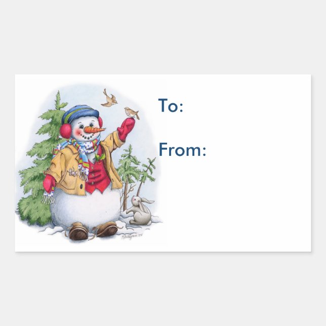 Snowman - Etiquetas de regalo (Anverso)