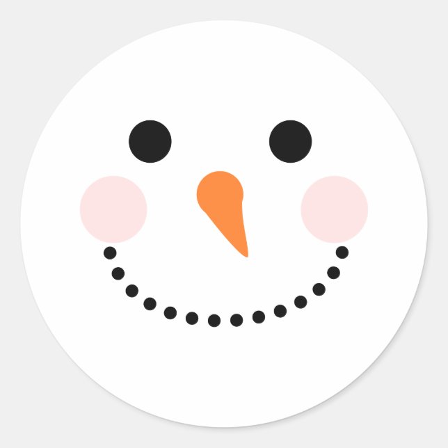 Snowman Face Sello para sobres Round Pegatina (Anverso)