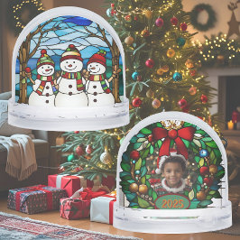 Snowman Family Faux Sained Glass